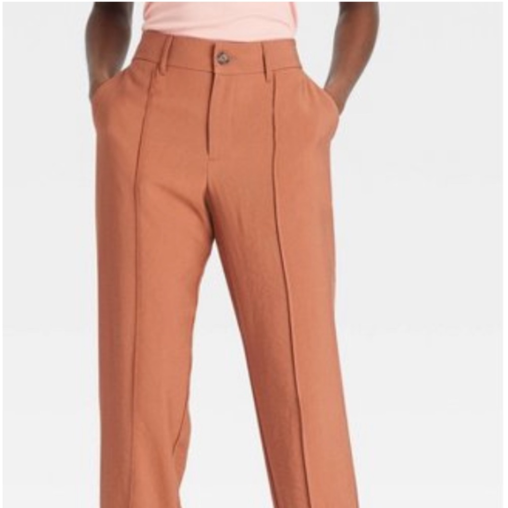 High-Rise Slim Straight Leg Pintuck Ankle Pants